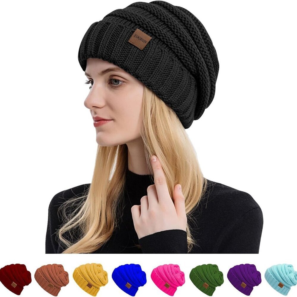 Womens Winter Hat Slouchy Beanies for Women Cable Knit Winter Beanie Hats for Wo